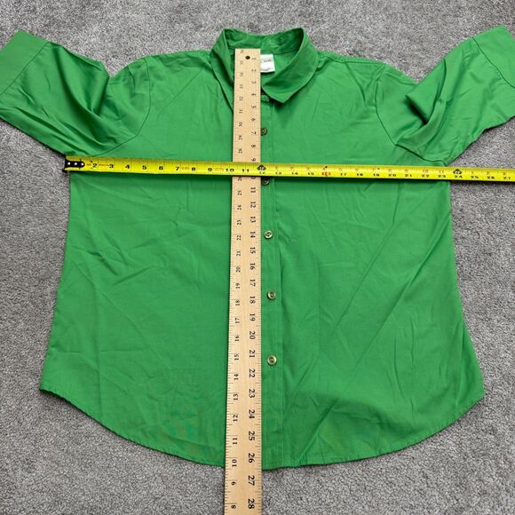 Blair Button Down Shirt Blouse Womens Large Green 3/4 Sleeve Classic Work Casual - Picture 7 of 11